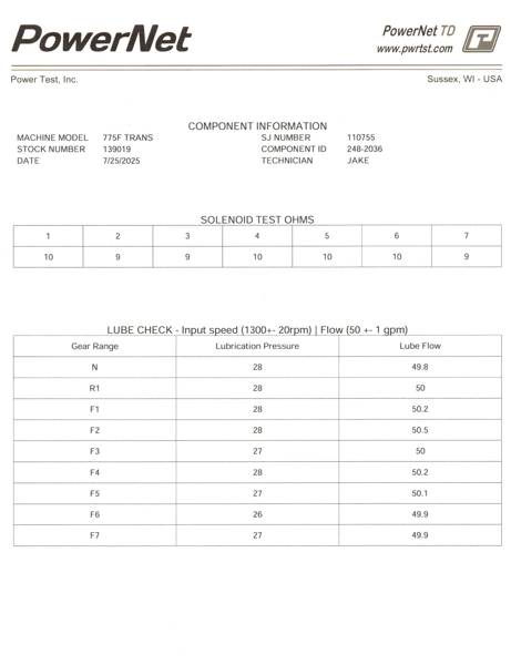 Caterpillar 775 775F Transmission