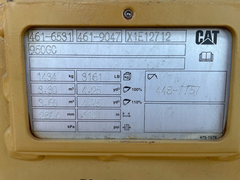 Caterpillar 950GC, 950G, 950H Bucket GP-4 CU YD
