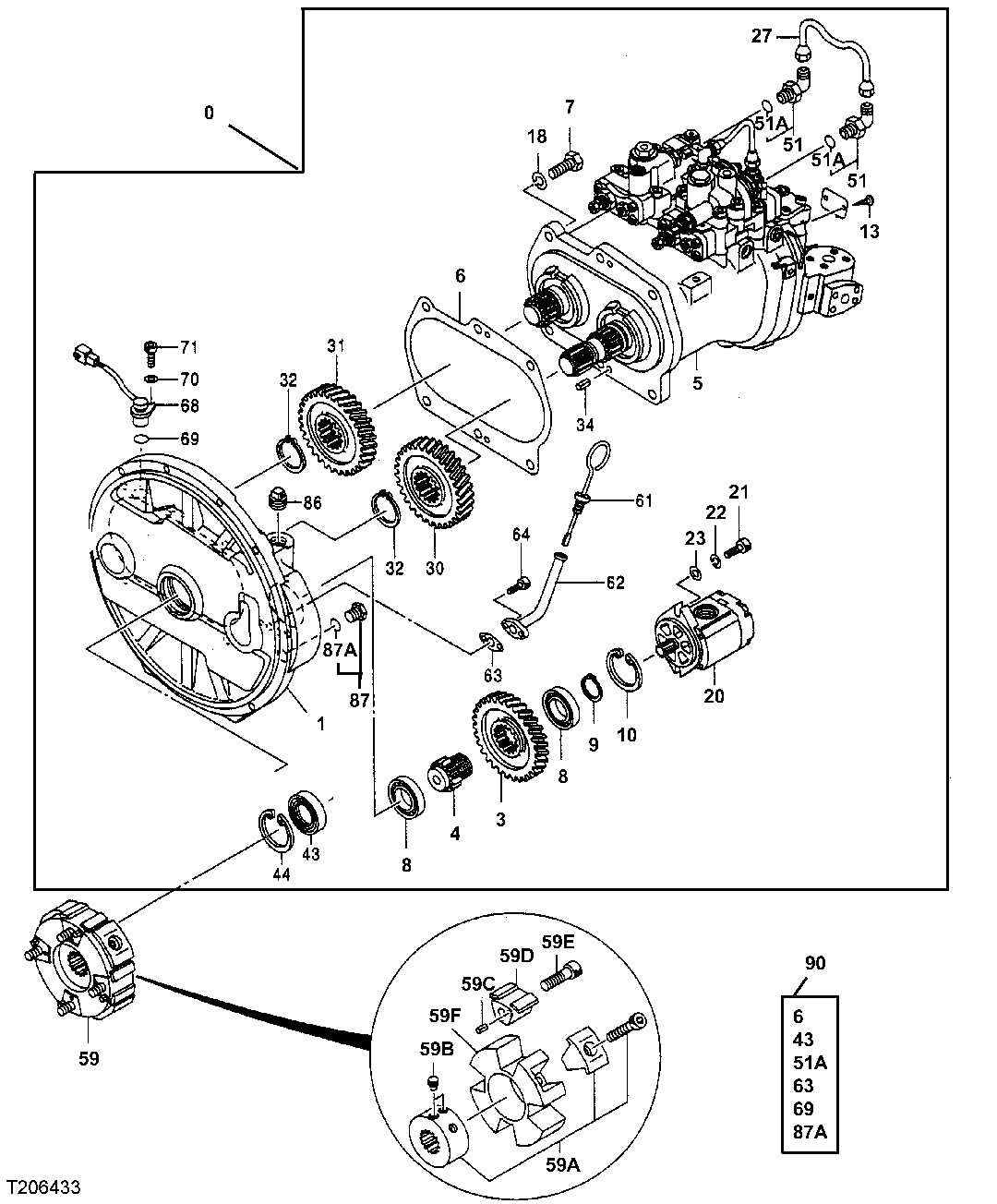 Deere 200CLC Main  Hydraulic Pump