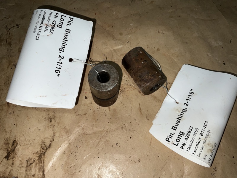 Hesston 6450, 6600, 6610 Pin, Bushing, 2-1/16" Long