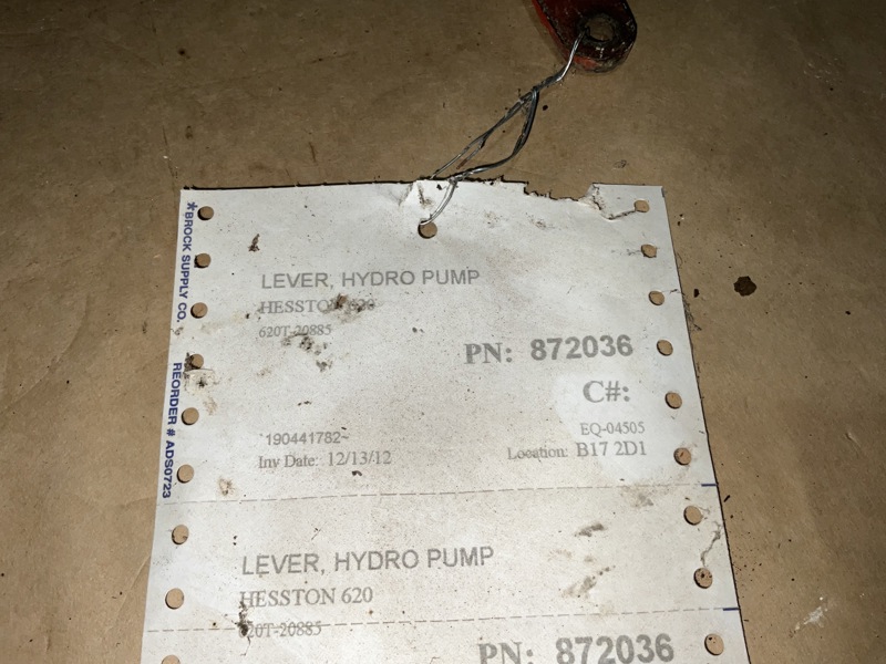 Hesston 600, 620 Lever, Hydro Pump