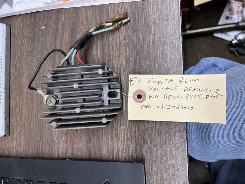 Kubota B4200, B6100DT, B6100E, B5100E, B5100DT, B7100DT, B7100E Voltage Regulator