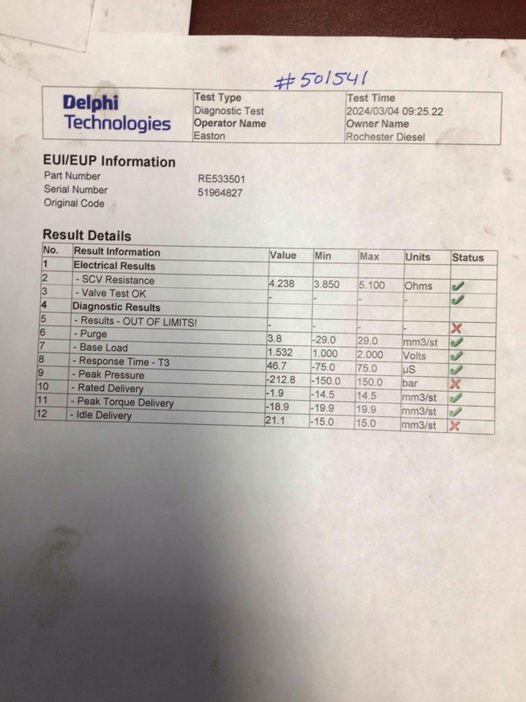 Deere 9530, 9330, 9430, 9430T, 9530T, 9630, 9630T Delphi Injectors