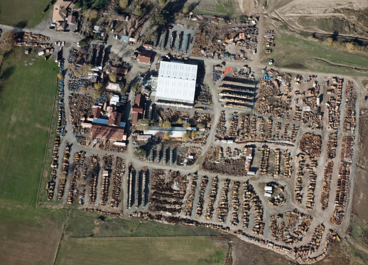 FP Smith Aerial View Acres of Dismantled Machines & Parts